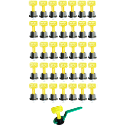 Klipsy uchwyty do poziomowania płytek 45 SZT + klucz