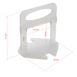 Uchwyty do systemu poziomowania płytek glazury 1 mm - 100 szt