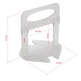 Uchwyty do systemu poziomowania płytek glazury 2 mm - 100 szt