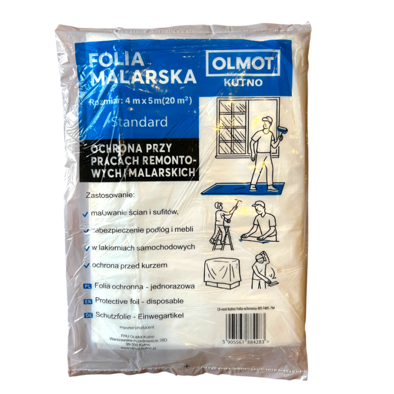 Folia malarska ochronna 4x5 STANDART waga 0,130 kg