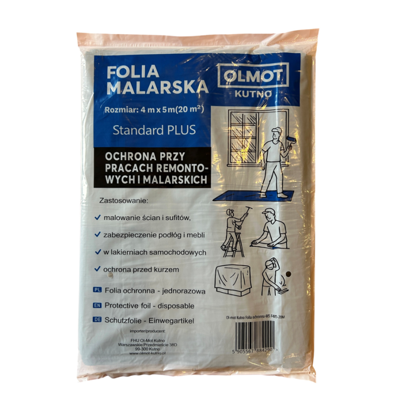 Folia malarska ochronna 4x5 STANDART PLUS waga 0,330 kg