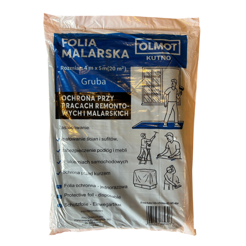 Folia malarska ochronna budowlana 4x5 GRUBA waga 0,670 kg